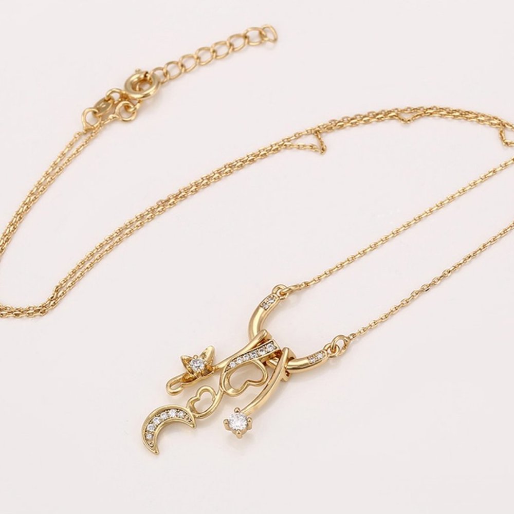 Love the Moon Drop Gold Necklace - Picture 5 of 9